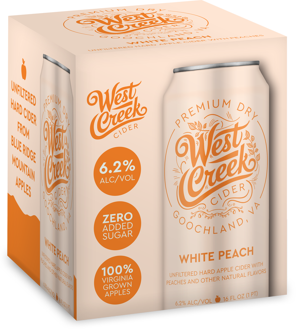 West Creek White Peach Cider (Premium Dry Cider - 6.2%ABV